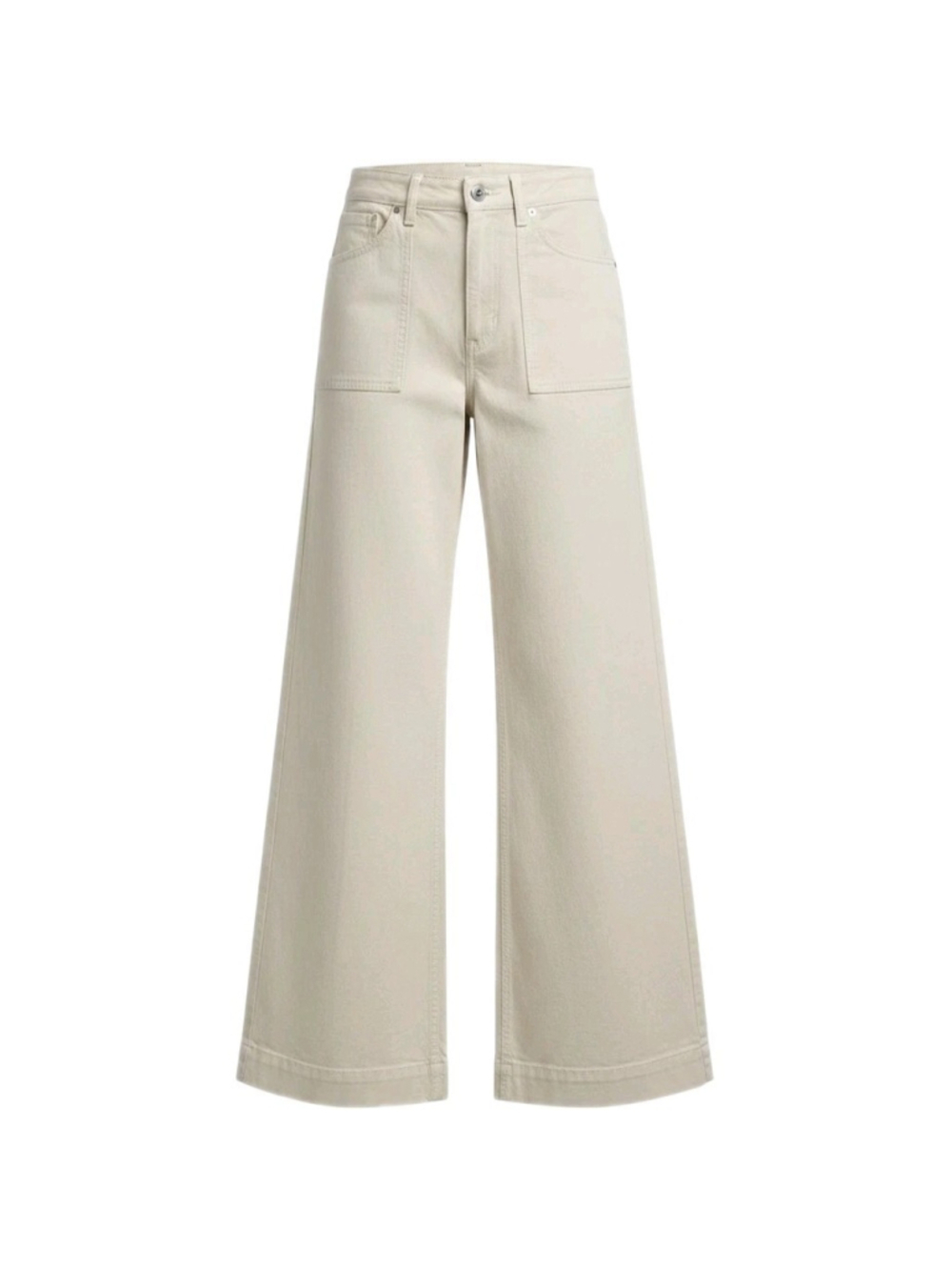 LOV Wide-Leg Flare Women's Beige Zip-Fly Jeans Size 30 Inseam 28.5" NWT